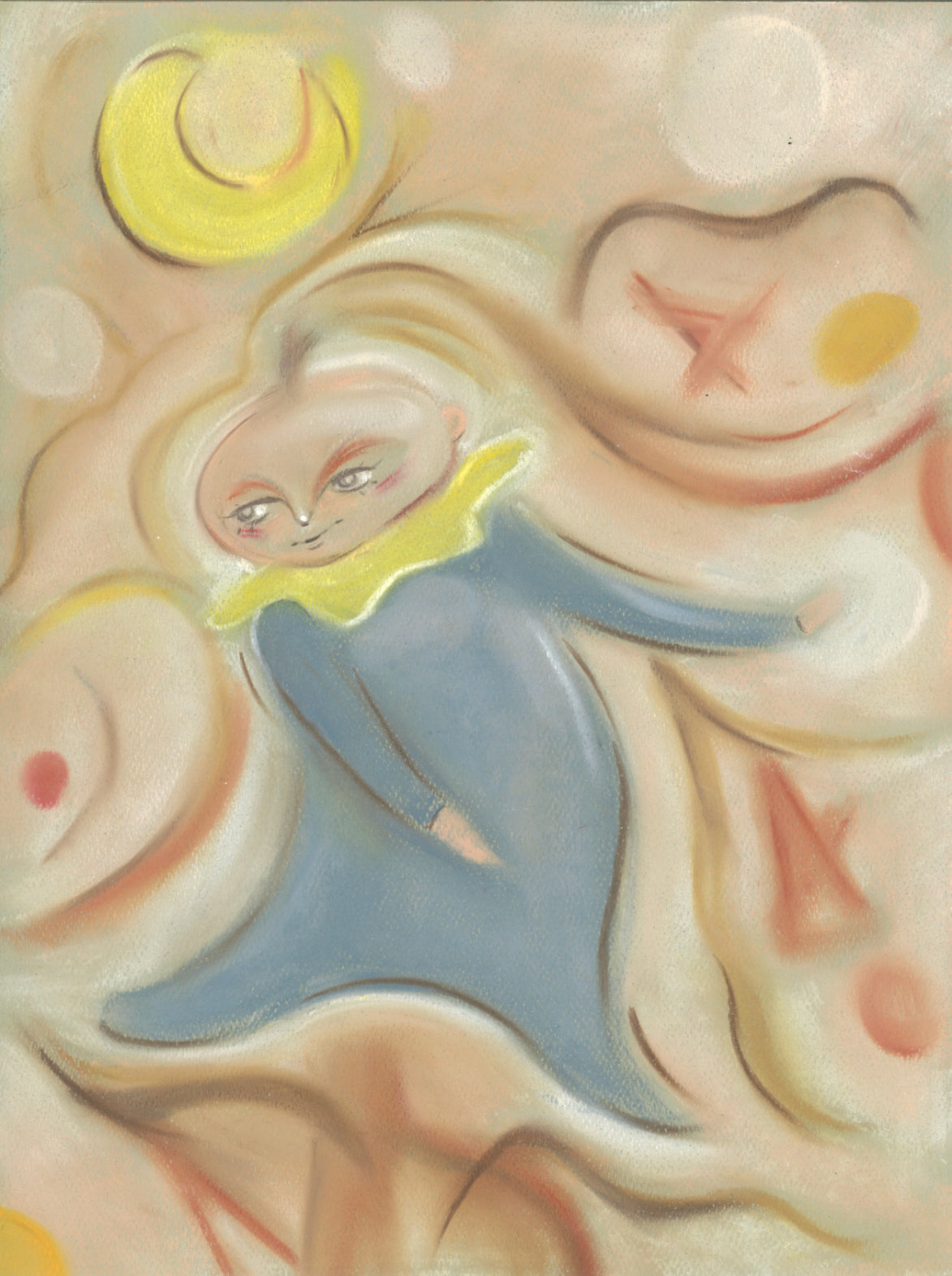 Moon Dance Three Oil Pastel Art Print