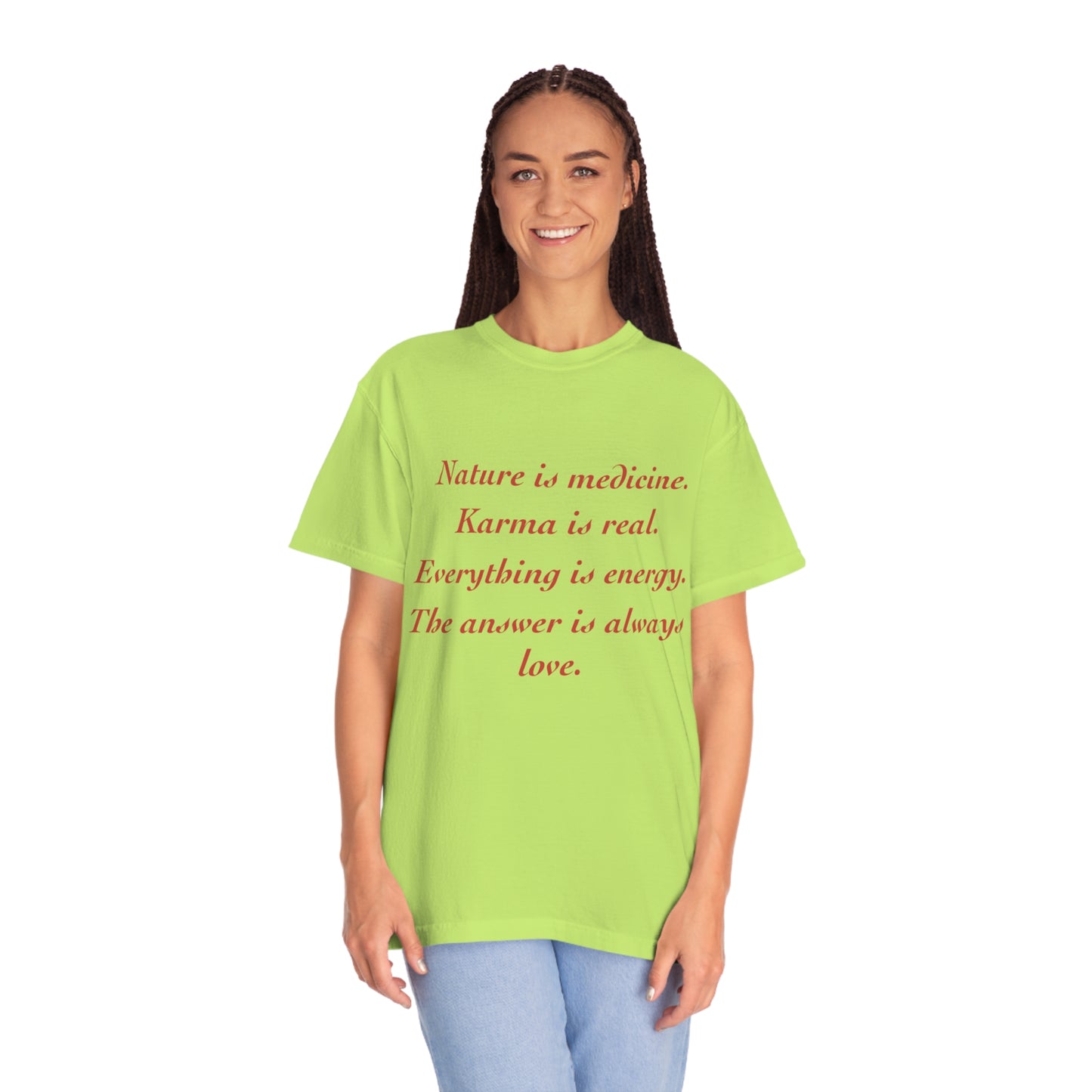 Karma Is Real- Spiritual Quote Unisex Garment-Dyed Tee