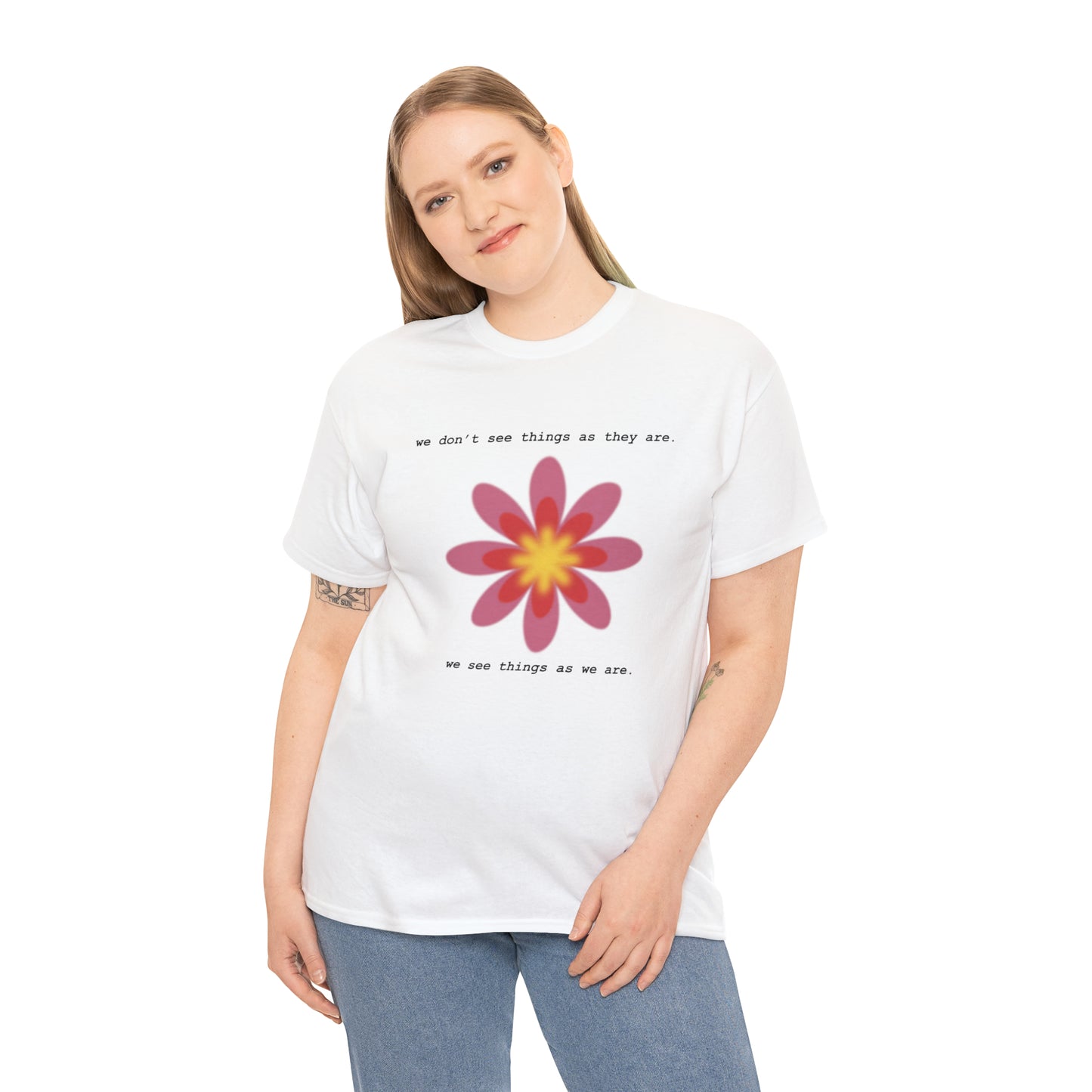 Retro Flower Quote Shirt-Unisex Heavy Cotton Tee