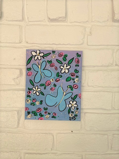 Blue Butterflies- Acrylic Painting on Canvas