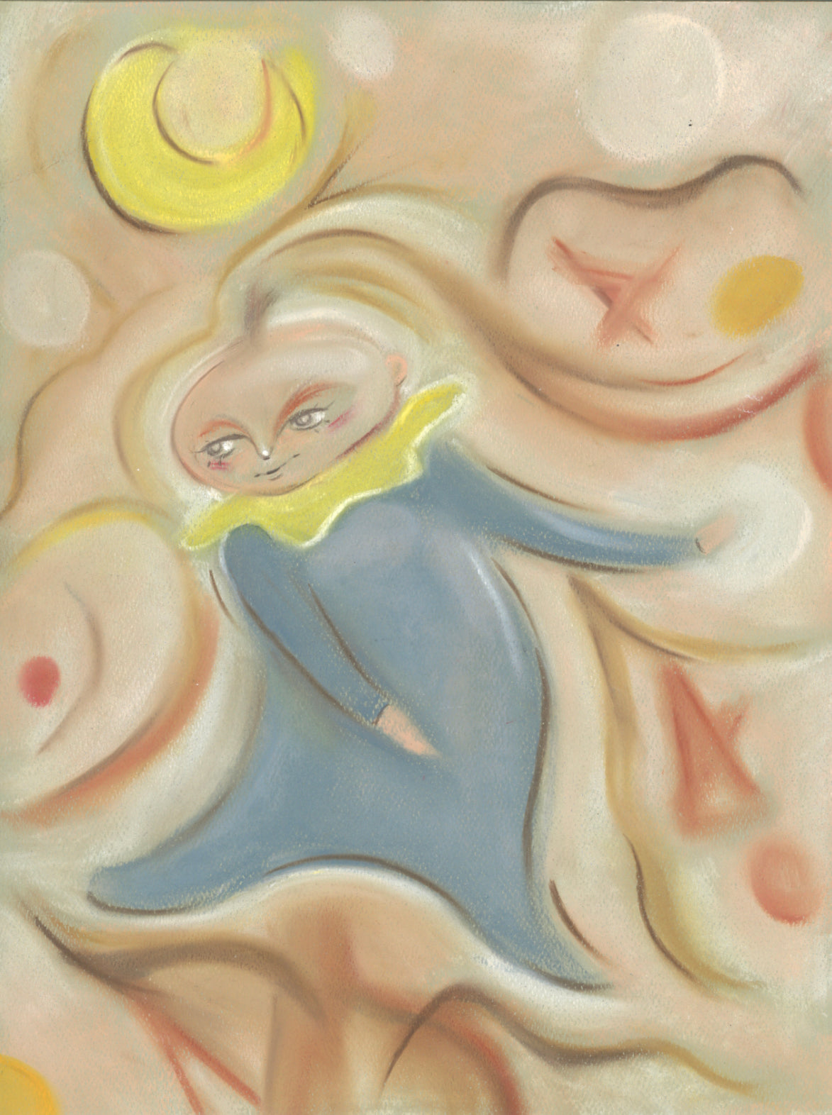 Moon Dance, series three- Oil Pastel Painting