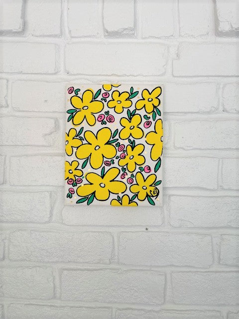 Yellow Flowers- Acrylic Painting on Canvas