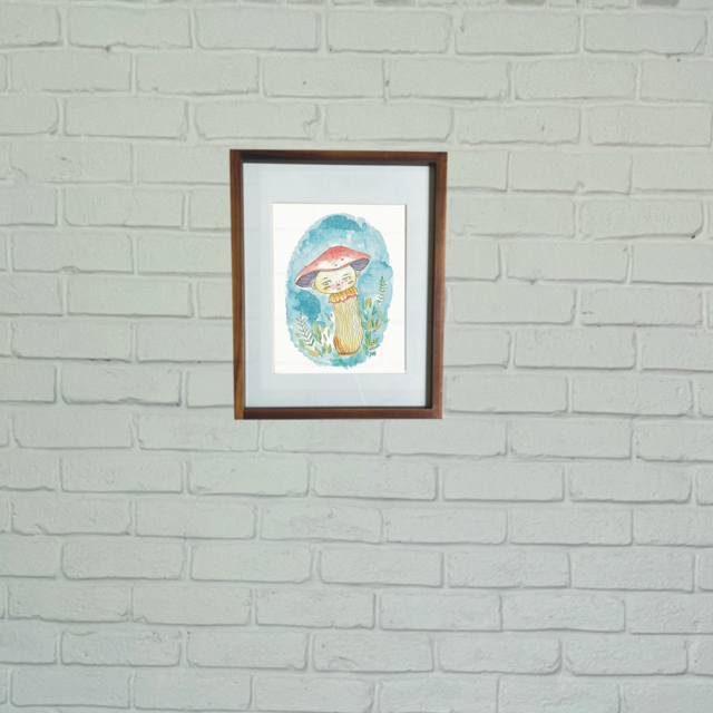 Mushroom Dude Watercolor Art Print